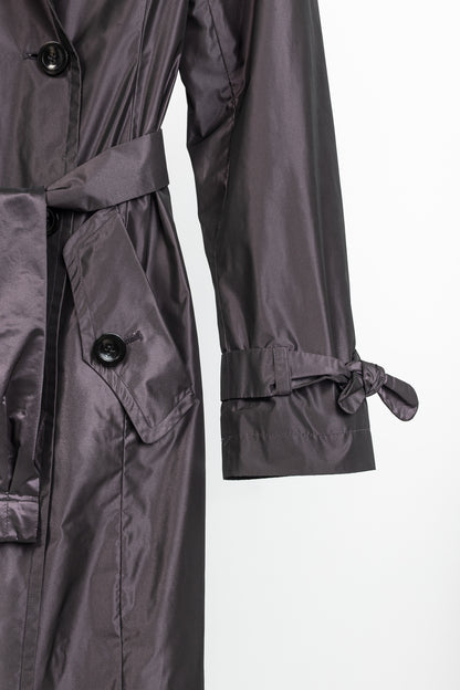Weekend Max Mara Purple Taffeta Double-Breasted Belted Trench Coat