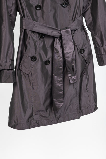 Weekend Max Mara Purple Taffeta Double-Breasted Belted Trench Coat