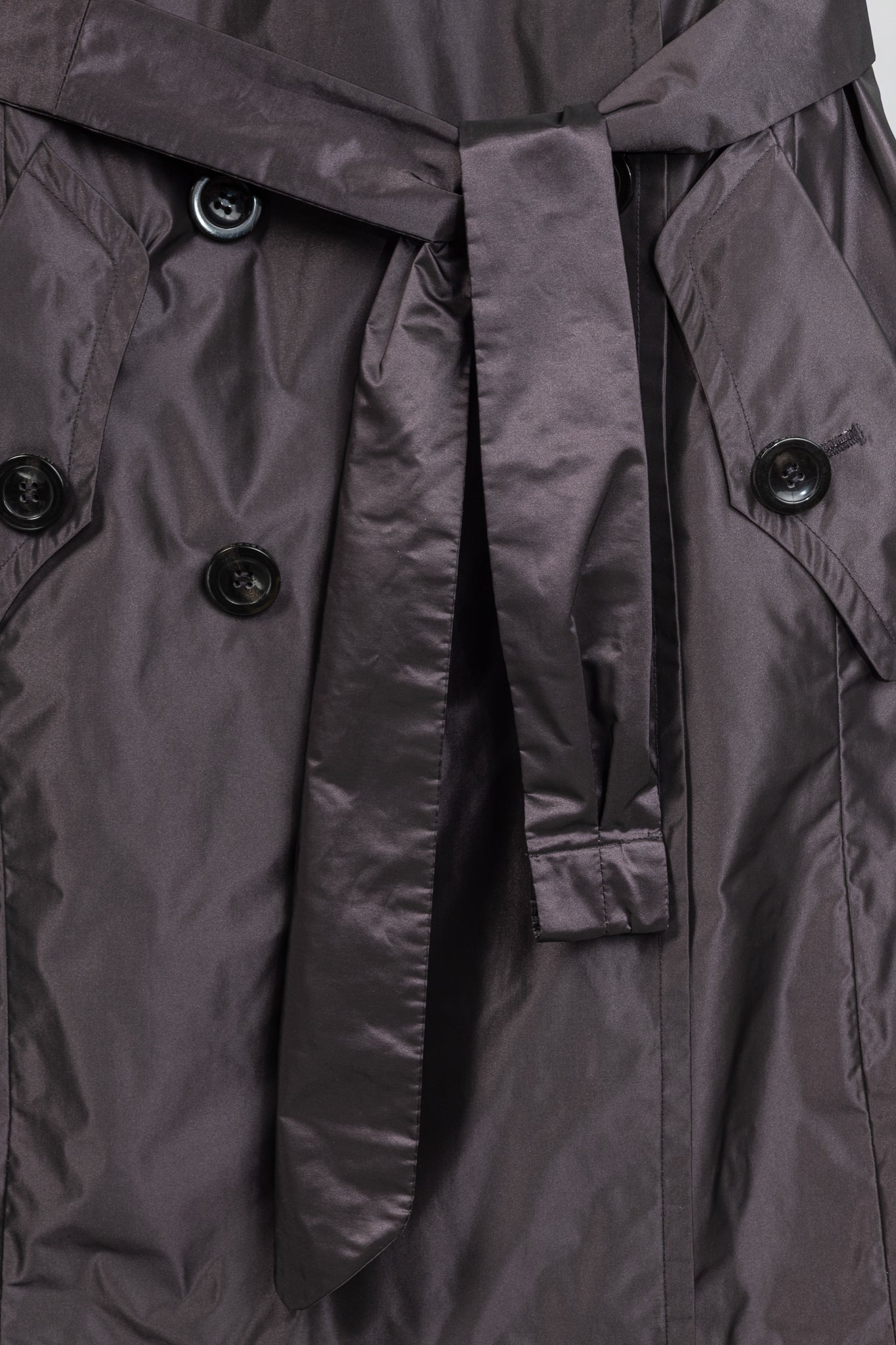 Weekend Max Mara Purple Taffeta Double-Breasted Belted Trench Coat