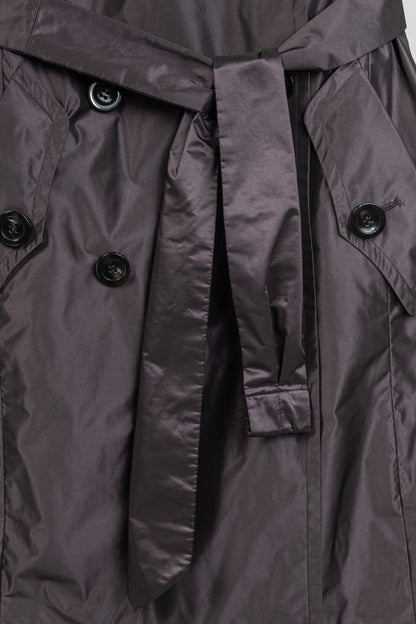 Weekend Max Mara Purple Taffeta Double-Breasted Belted Trench Coat