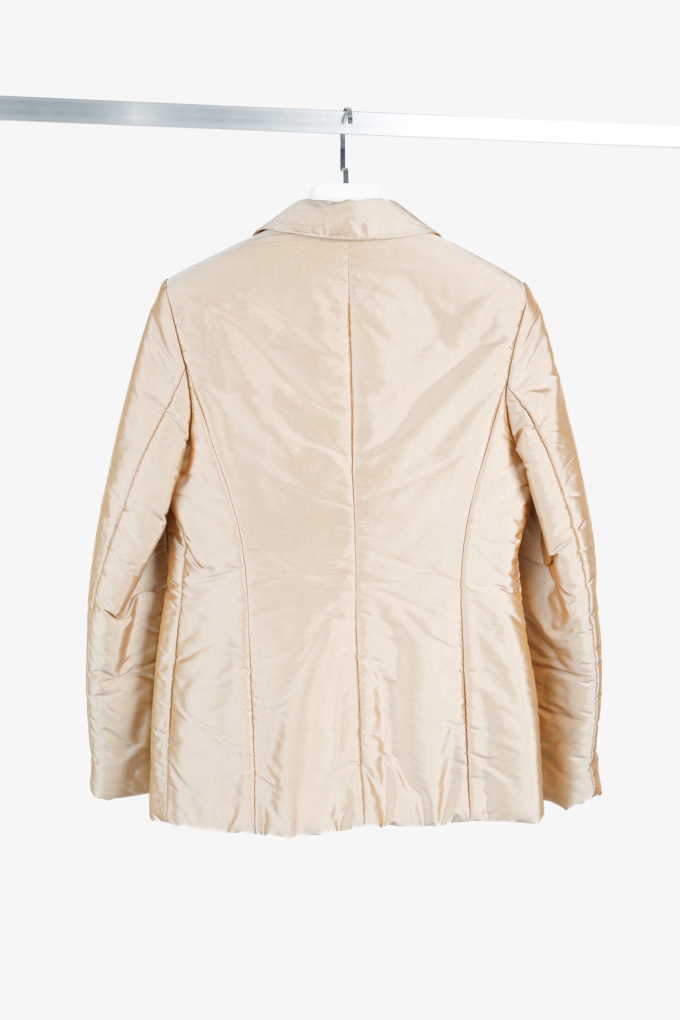 Max Mara Gold Silk-Taffeta Padded Tailored Jacket