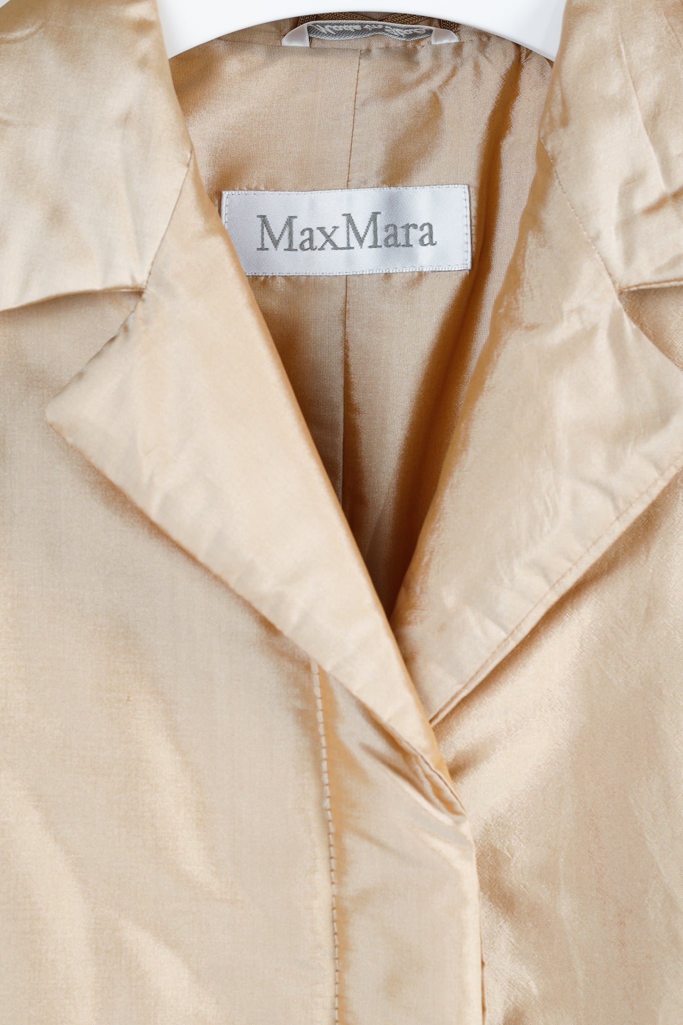 Max Mara Gold Silk-Taffeta Padded Tailored Jacket