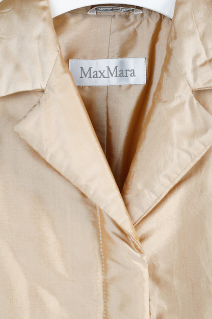 Max Mara Gold Silk-Taffeta Padded Tailored Jacket