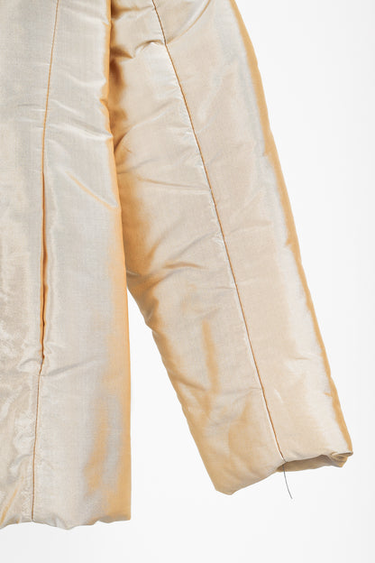 Max Mara Gold Silk-Taffeta Padded Tailored Jacket