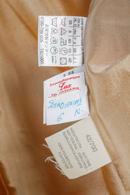 Max Mara Gold Silk-Taffeta Padded Tailored Jacket