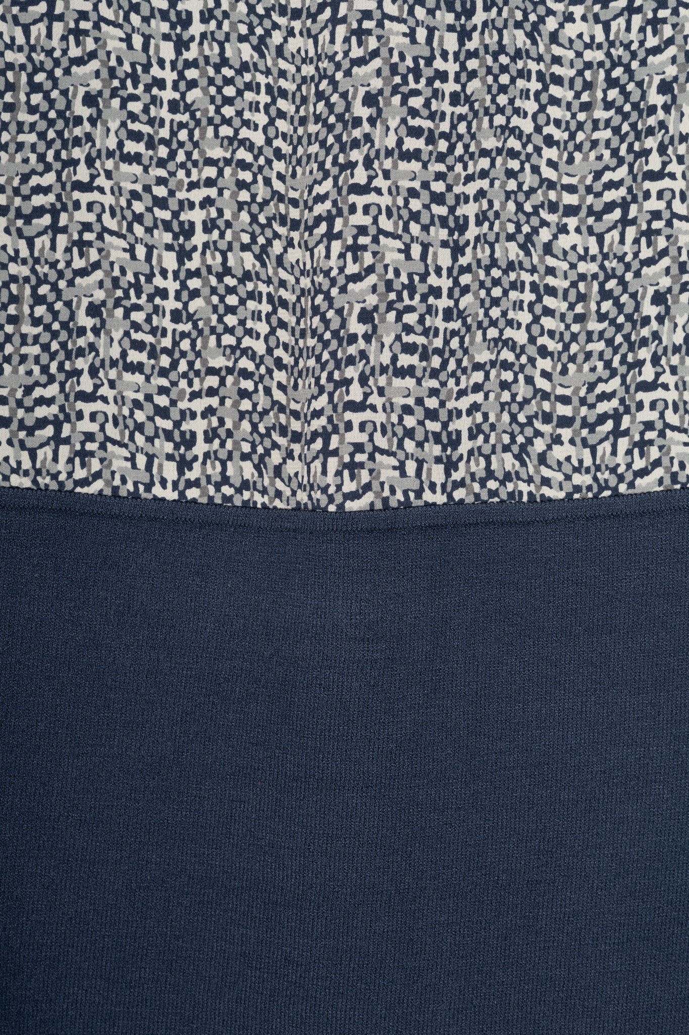 Weekend Max Mara White & Navy Printed Silk & Knit Dress