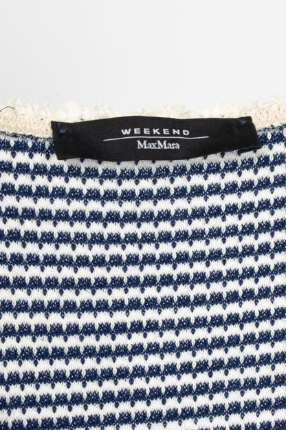 Weekend Max Mara Parole Blue Cotton Knit & Poplin Midi Dress