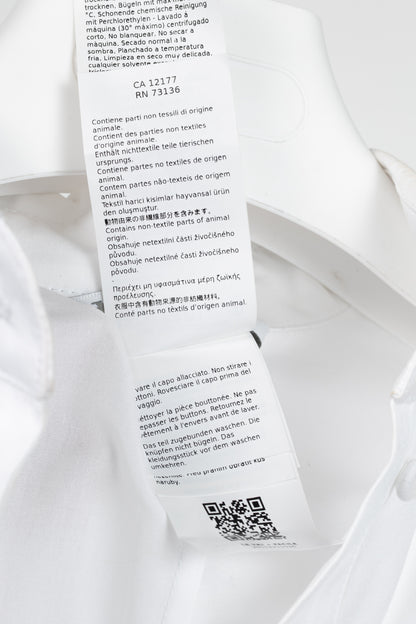 Max Mara SS25 White Cotton-Poplin Belted Midi Dress