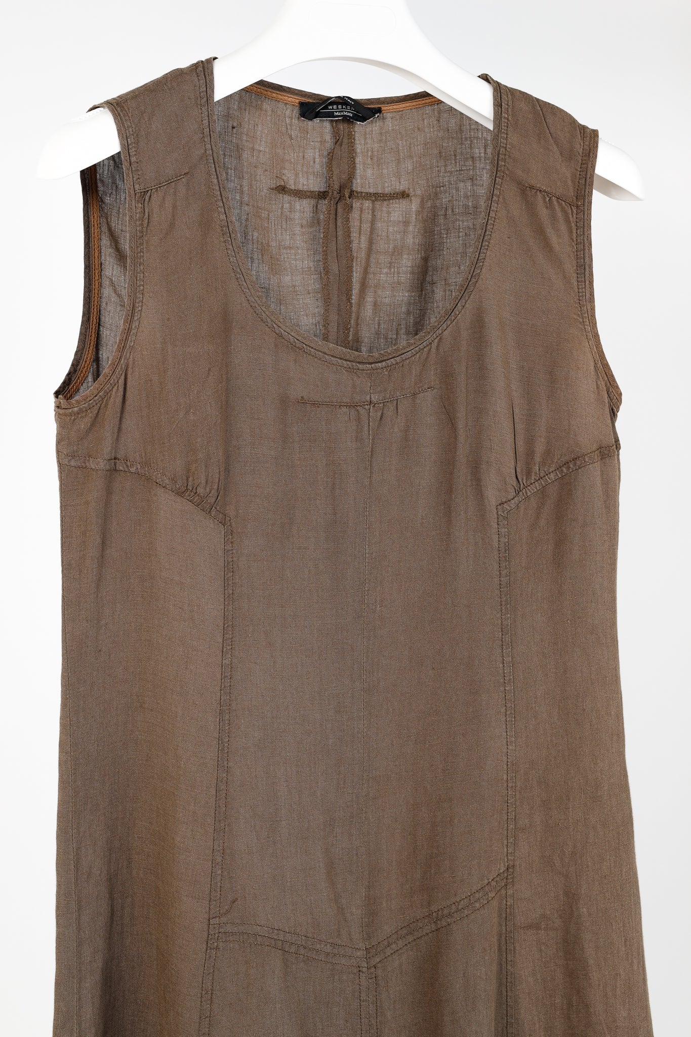 Weekend Max Mara Brown Linen Tank Dress