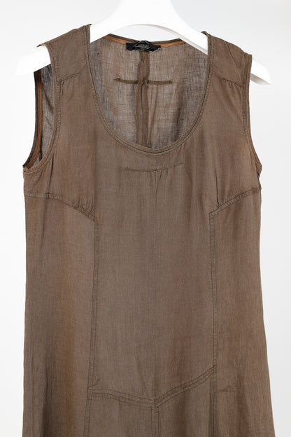 Weekend Max Mara Brown Linen Tank Dress