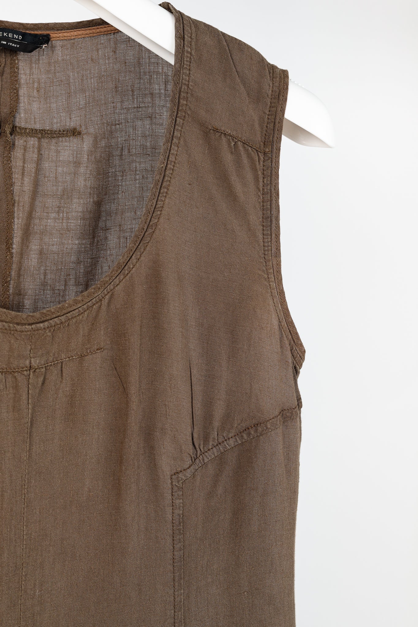 Weekend Max Mara Brown Linen Tank Dress