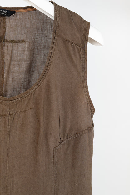 Weekend Max Mara Brown Linen Tank Dress