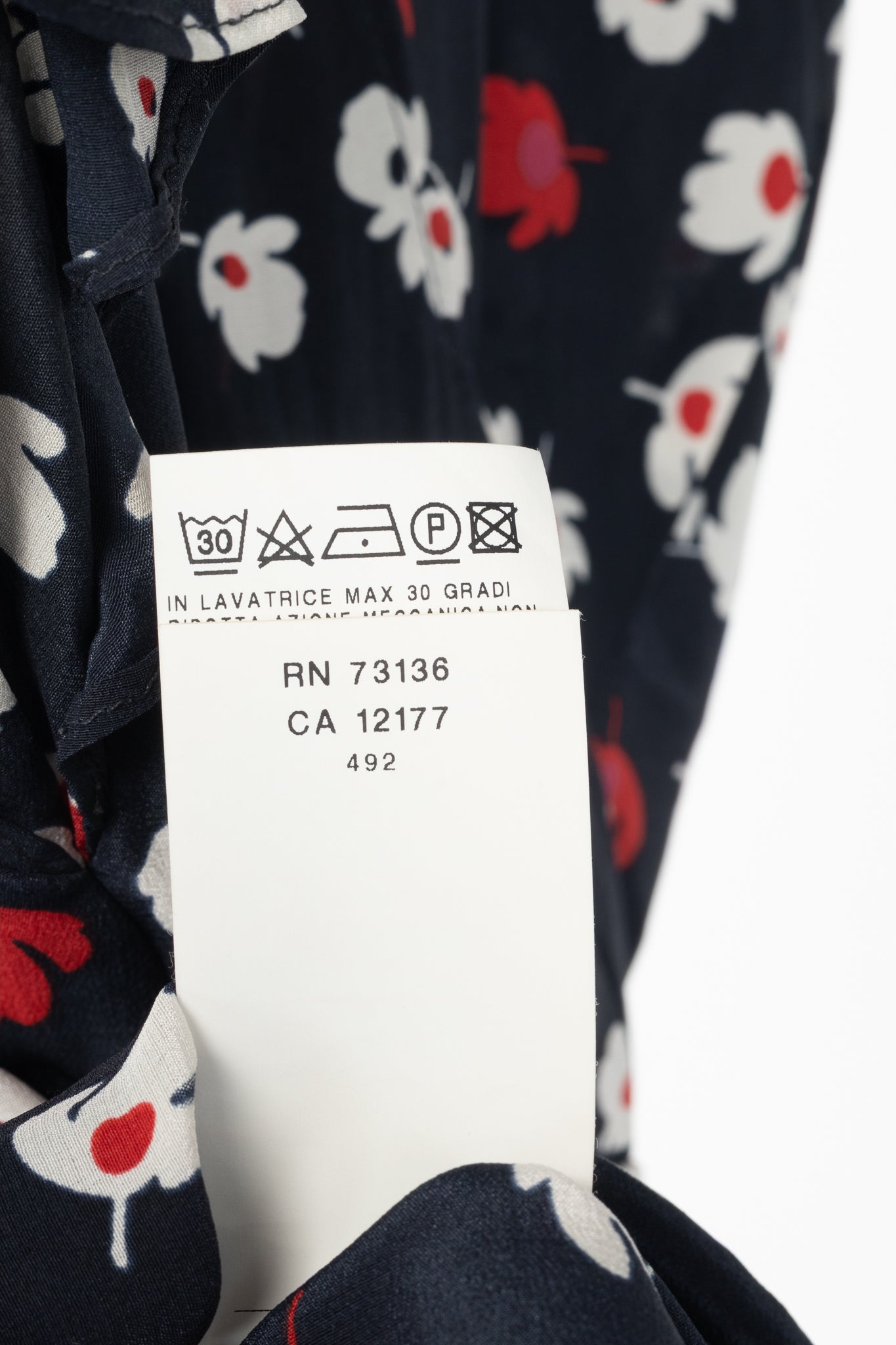 Weekend Max Mara Navy Floral Silk Waist-Tie Mini Dress