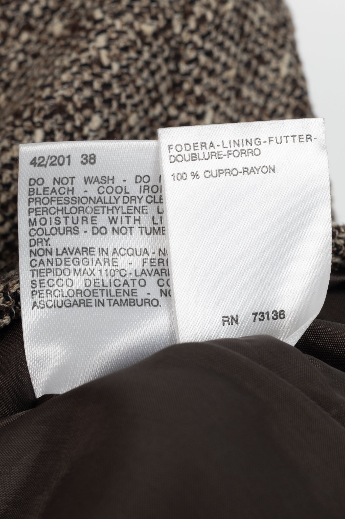 Max Mara Brown Wool-Tweed Stand-Collar Blazer
