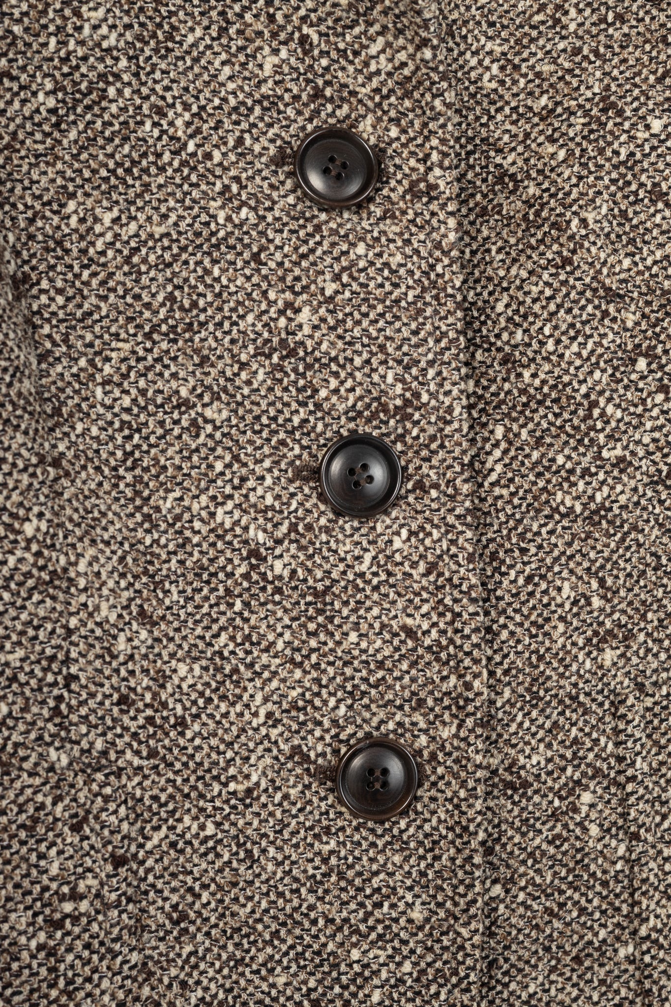 Max Mara Brown Wool-Tweed Stand-Collar Blazer