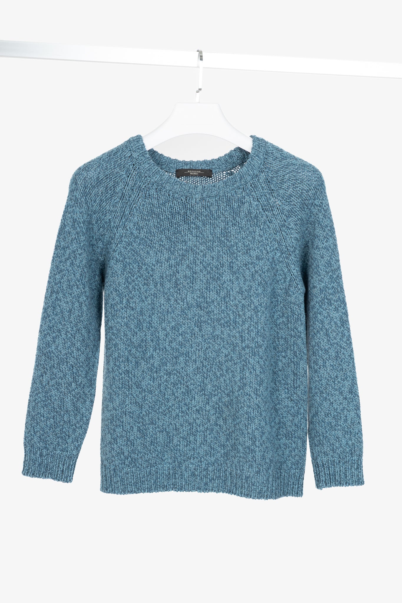 Weekend Max Mara Marled Blue Raglan-Sleeve Sweater