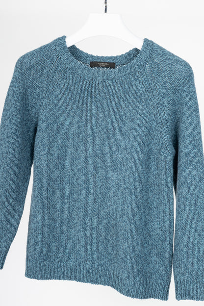 Weekend Max Mara Marled Blue Raglan-Sleeve Sweater