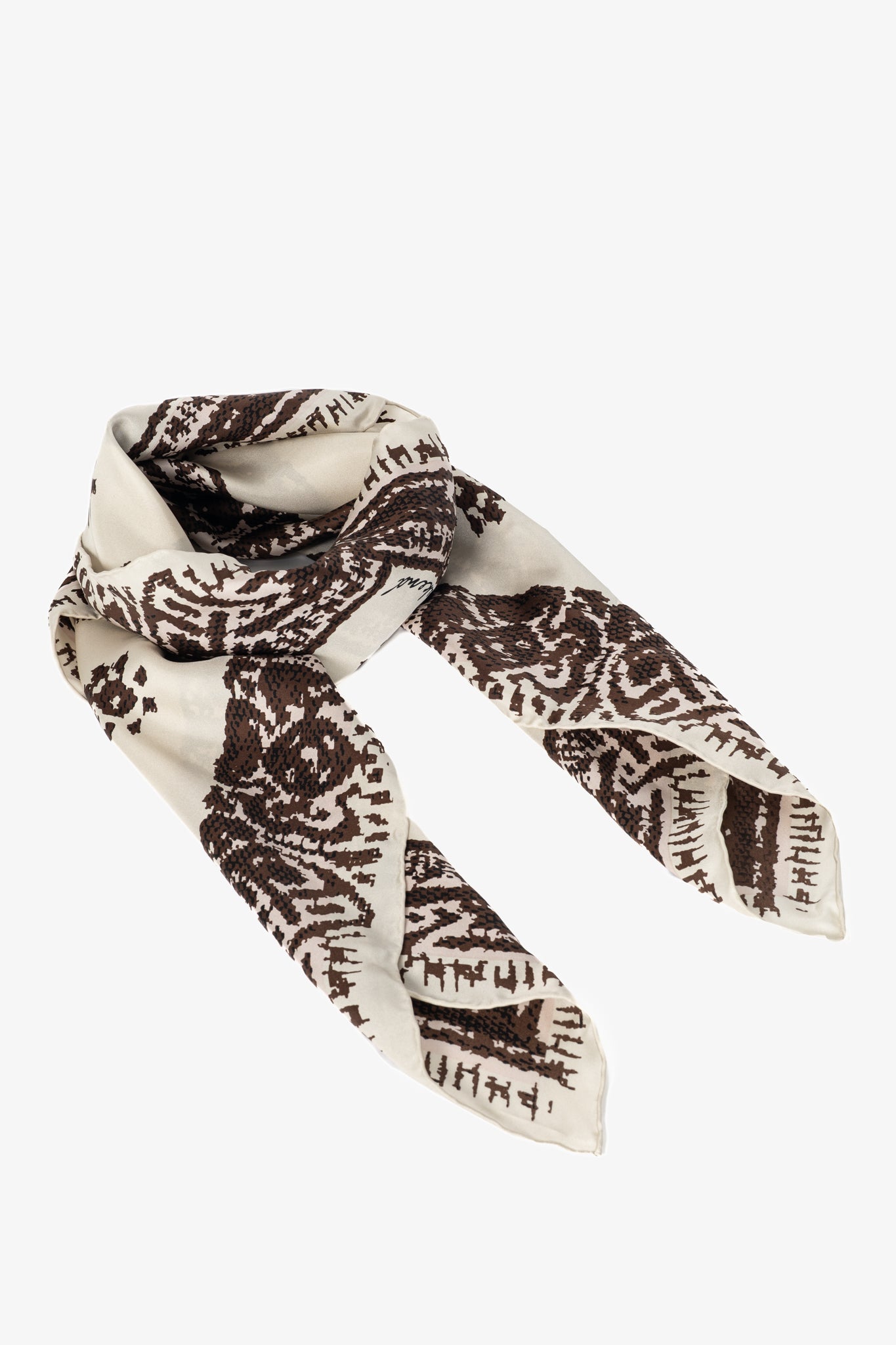 Weekend Max Mara Betulla Beige Printed Silk Shawl