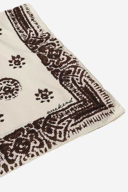Weekend Max Mara Betulla Beige Printed Silk Shawl