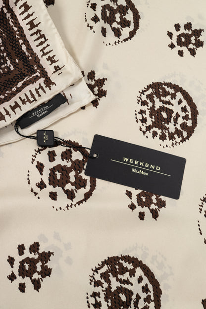 Weekend Max Mara Betulla Beige Printed Silk Shawl
