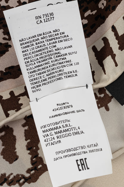 Weekend Max Mara Betulla Beige Printed Silk Shawl