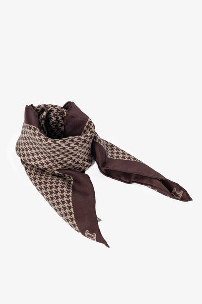 Max Mara Aversa Bordeaux Houndstooth-Print Silk Stole