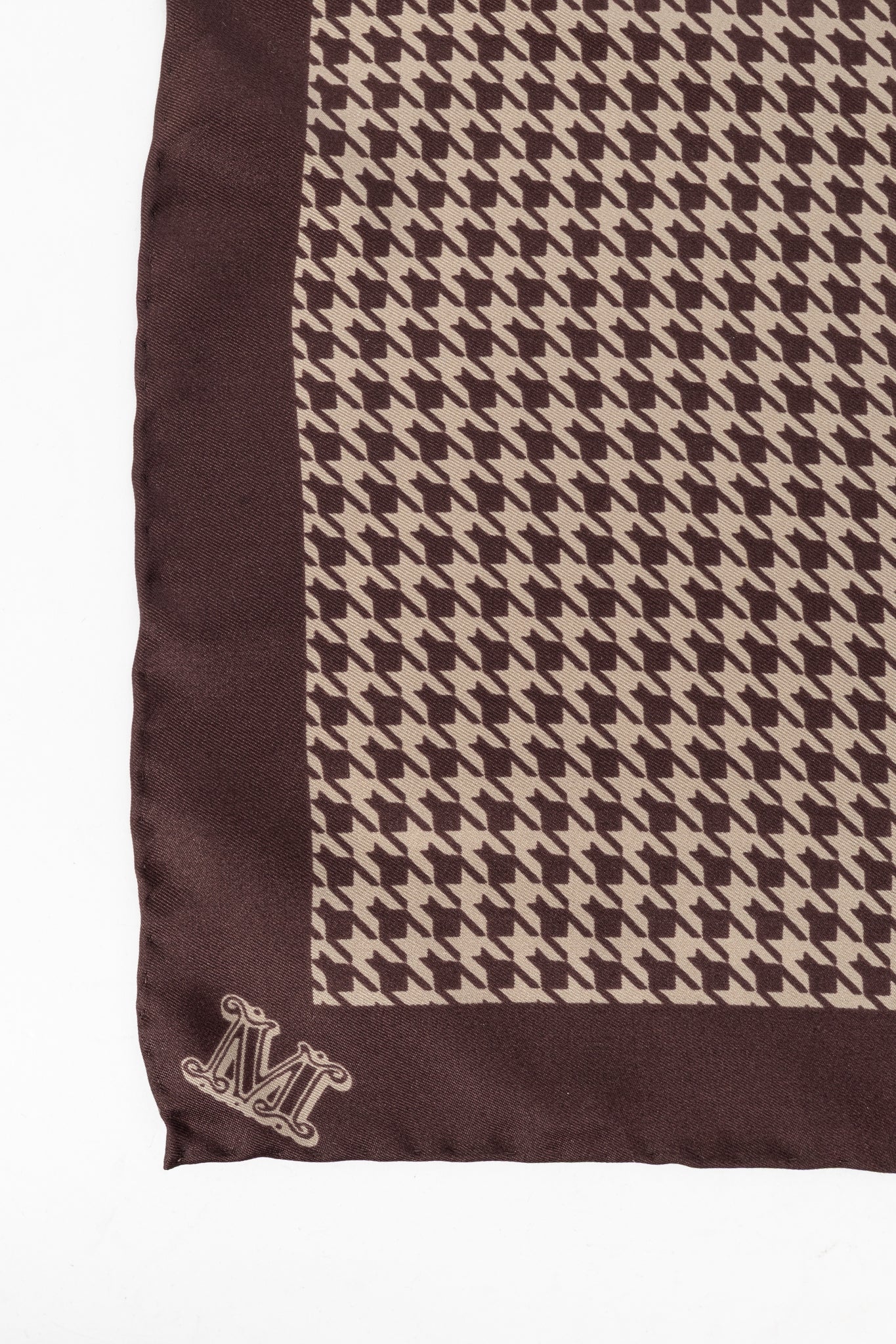 Max Mara Aversa Bordeaux Houndstooth-Print Silk Stole