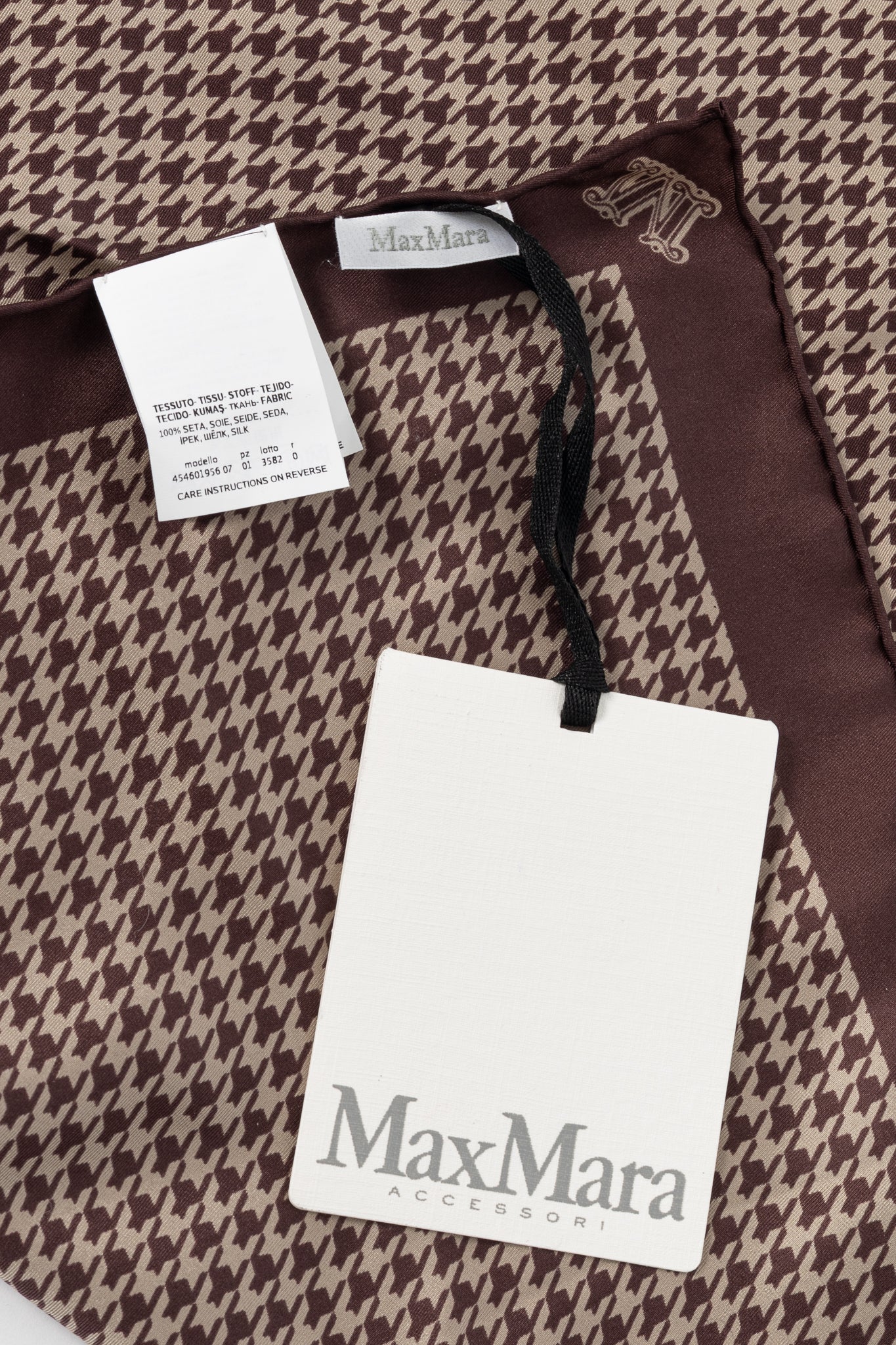 Max Mara Aversa Bordeaux Houndstooth-Print Silk Stole