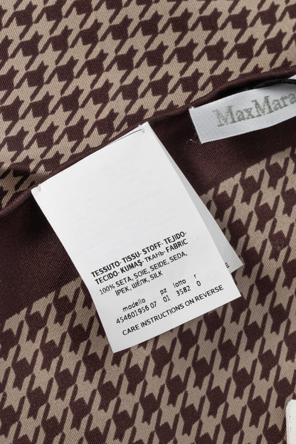 Max Mara Aversa Bordeaux Houndstooth-Print Silk Stole