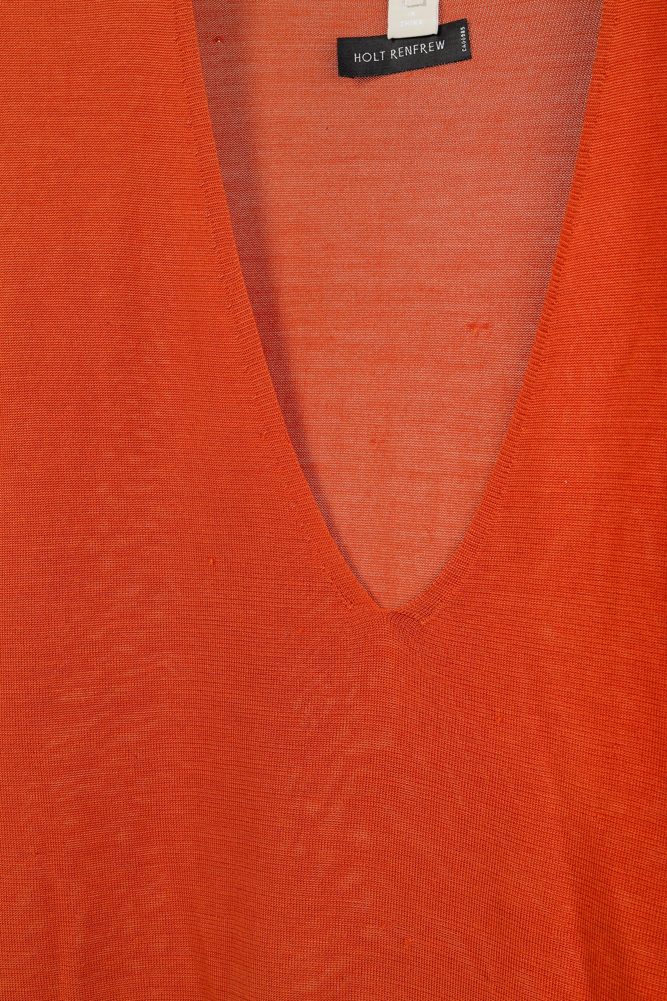 'S Max Mara Burnt Orange Short Dolman Sleeve Silk V-neck Knit Top