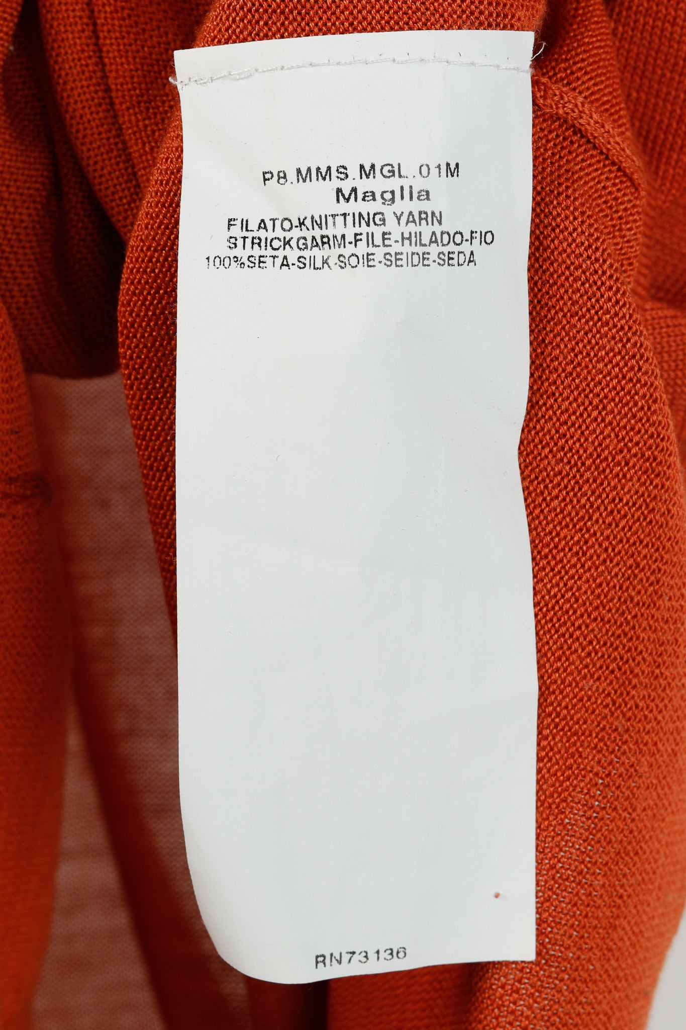 'S Max Mara Burnt Orange Short Dolman Sleeve Silk V-neck Knit Top