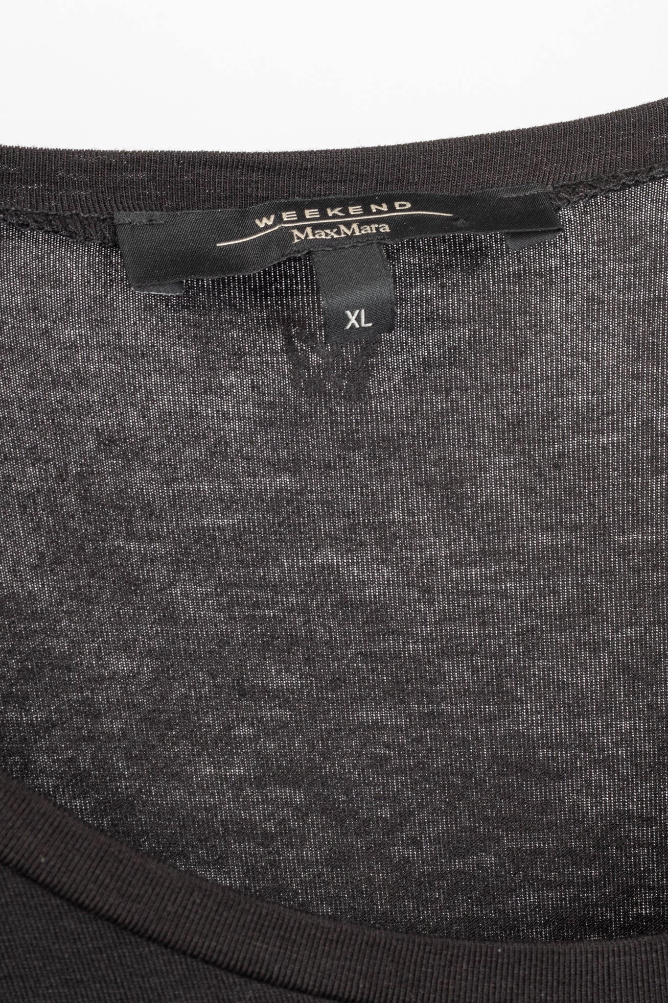 Weekend Max Mara Brown Jersey Silk-Ruffle T-Shirt