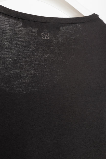 Weekend Max Mara Brown Jersey Silk-Ruffle T-Shirt