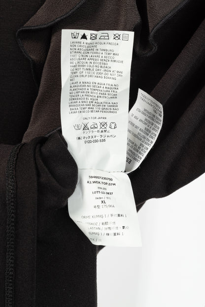 Weekend Max Mara Brown Jersey Silk-Ruffle T-Shirt