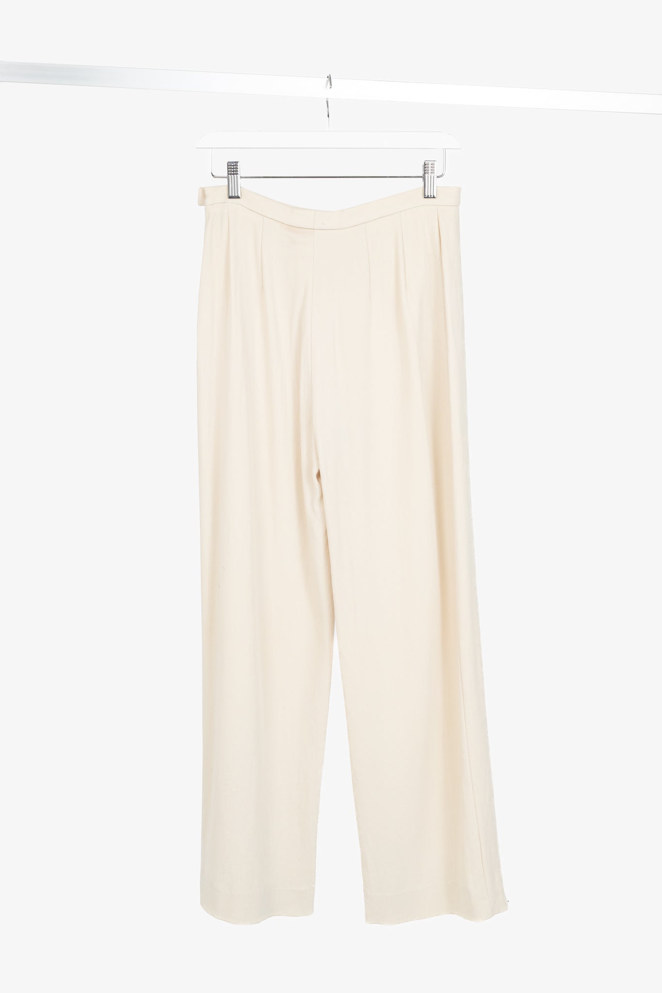 Max Mara Cream Wool-Crepe Straight-Leg Trousers