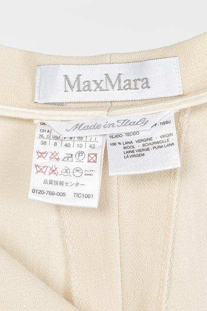 Max Mara Cream Wool-Crepe Straight-Leg Trousers