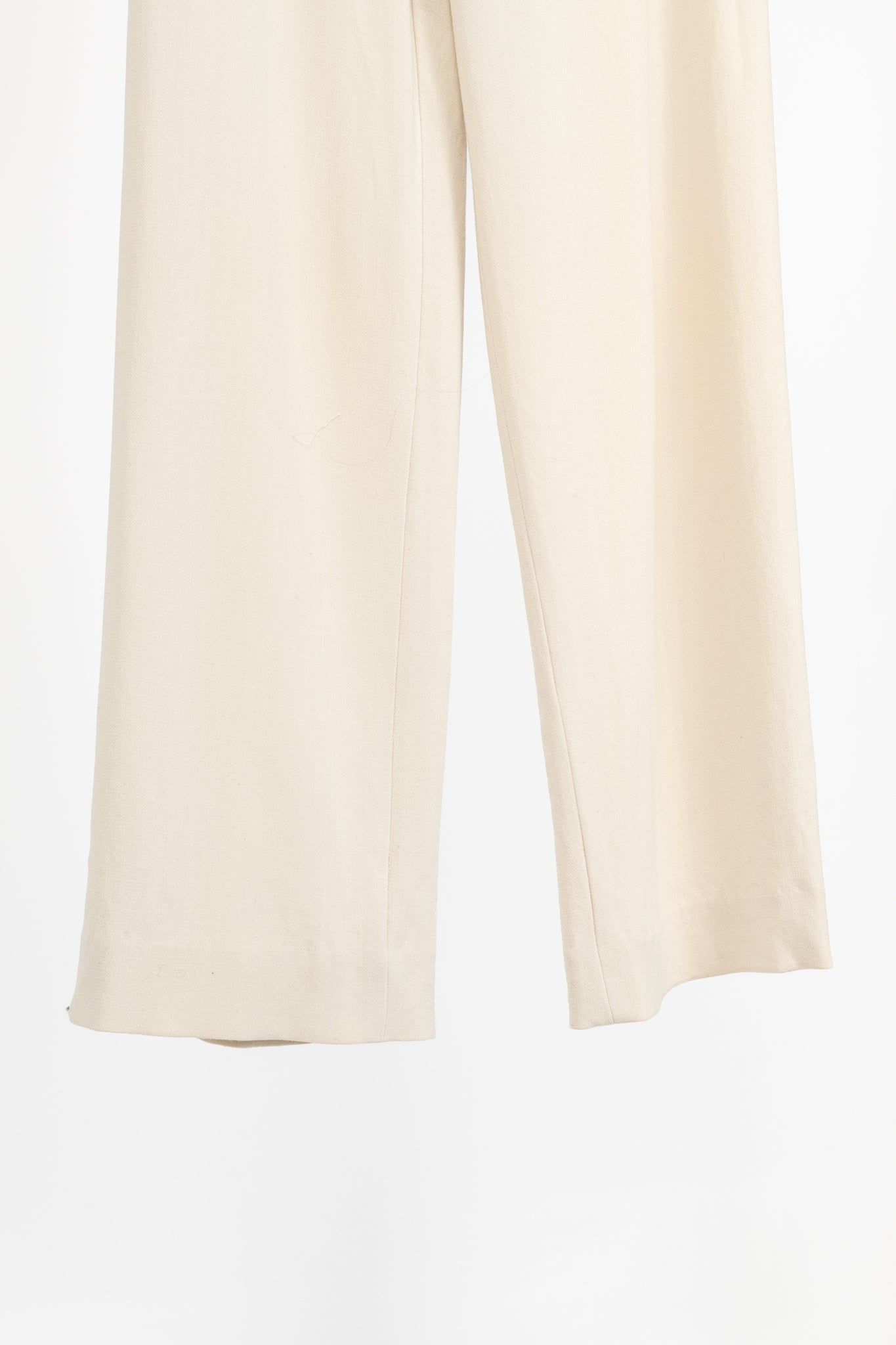 Max Mara Cream Wool-Crepe Straight-Leg Trousers