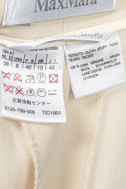 Max Mara Cream Wool-Crepe Straight-Leg Trousers