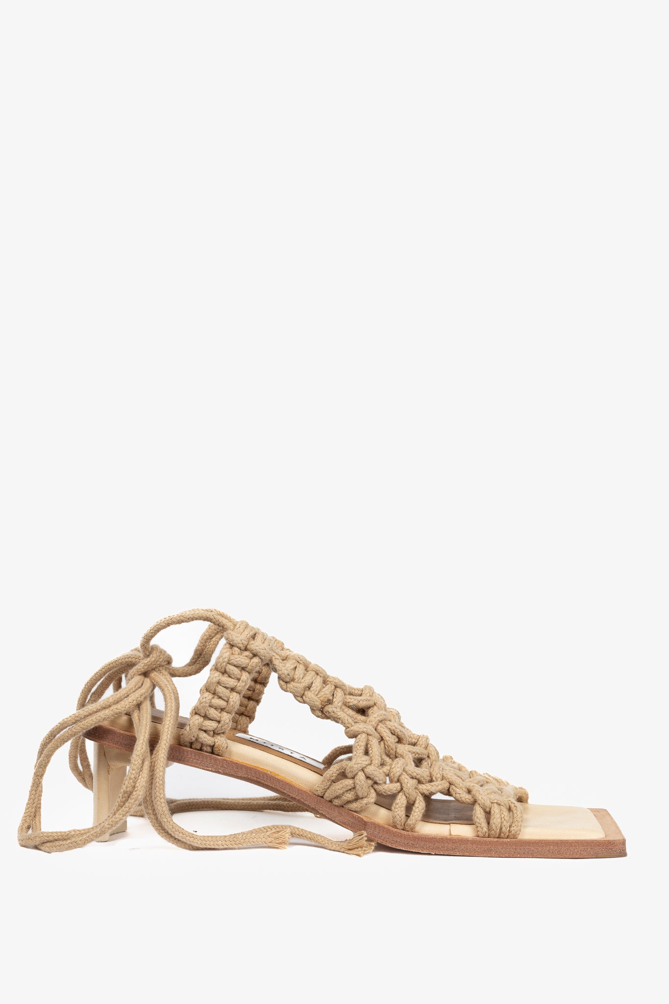 Miista Annie Coffee Milk Crochet Slingback Sandals