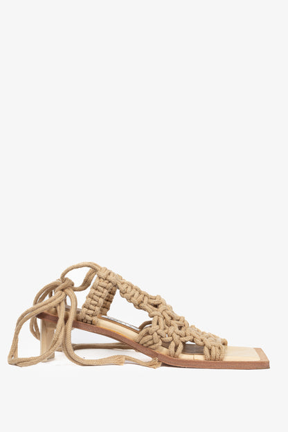 Miista Annie Coffee Milk Crochet Slingback Sandals