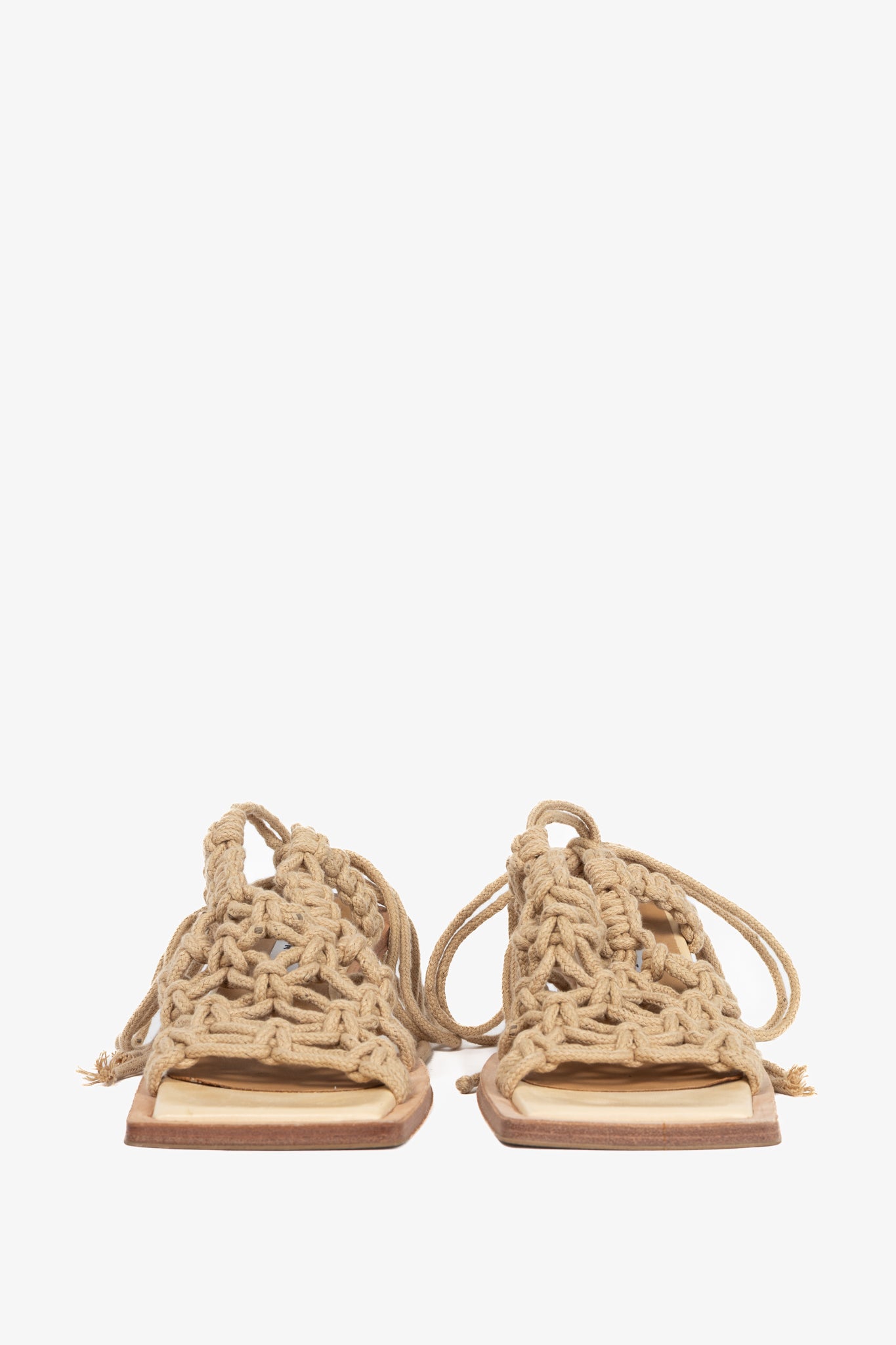 Miista Annie Coffee Milk Crochet Slingback Sandals