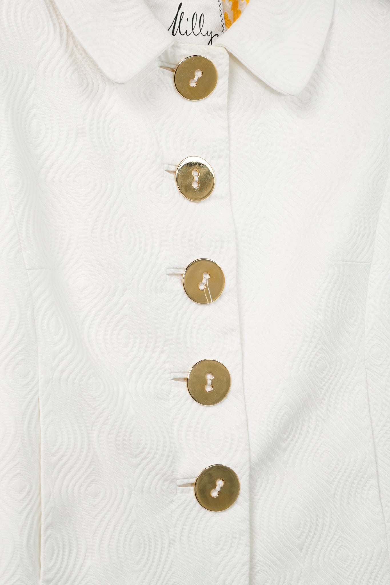 Milly SS/08 Runway White Cotton-Jacquard Cropped Jacket