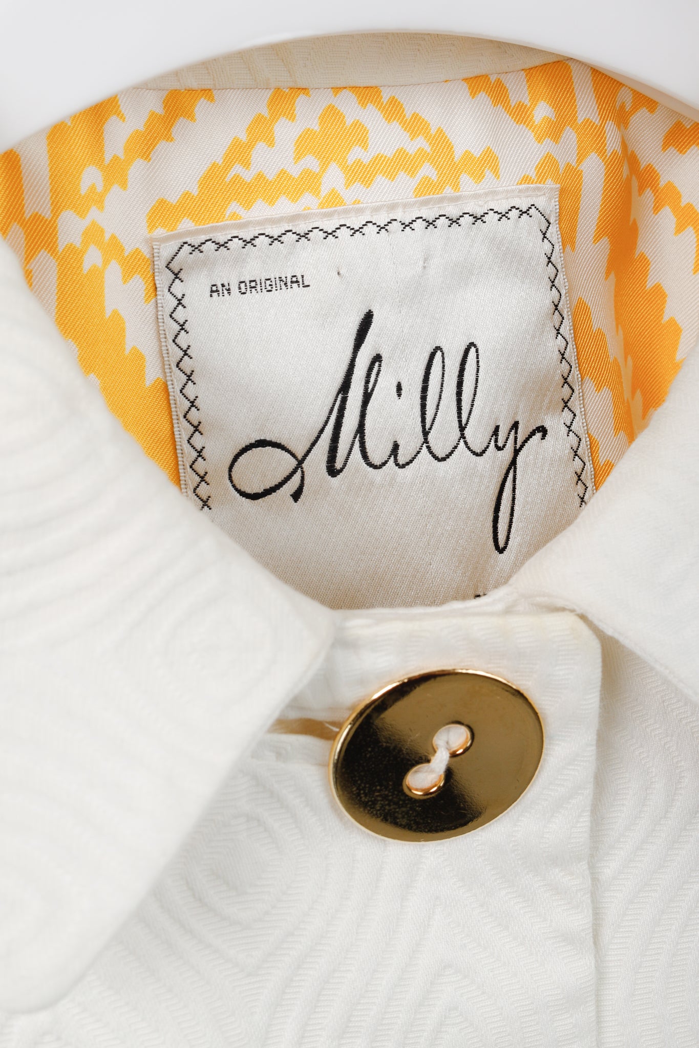 Milly SS/08 Runway White Cotton-Jacquard Cropped Jacket