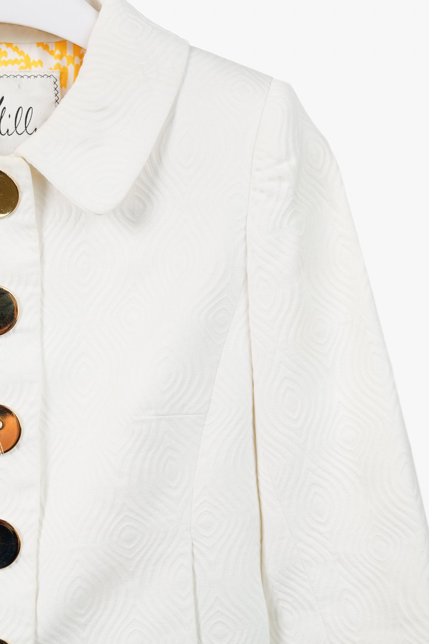 Milly SS/08 Runway White Cotton-Jacquard Cropped Jacket
