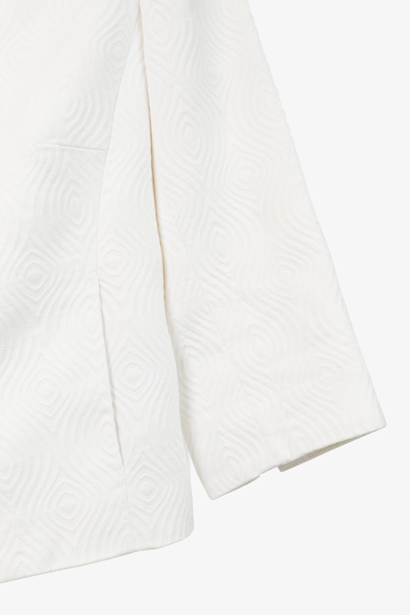 Milly SS/08 Runway White Cotton-Jacquard Cropped Jacket