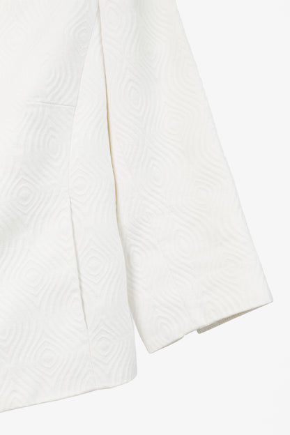 Milly SS/08 Runway White Cotton-Jacquard Cropped Jacket