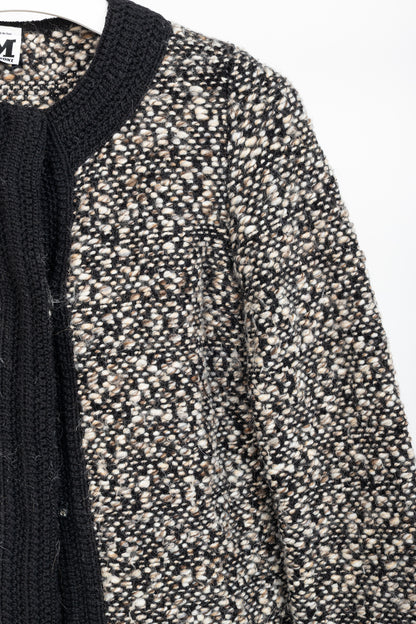 M Missoni Brown Marled-Wool Trimmed Snap-Front Cardigan