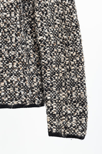 M Missoni Brown Marled-Wool Trimmed Snap-Front Cardigan