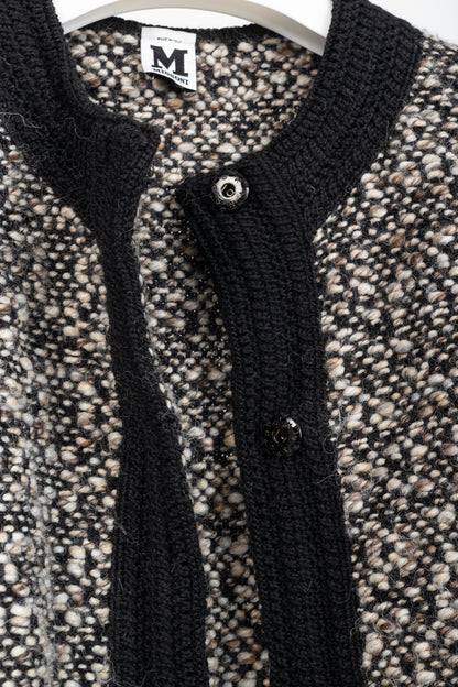 M Missoni Brown Marled-Wool Trimmed Snap-Front Cardigan