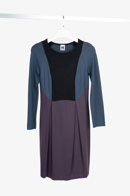 M Missoni Blue & Purple Colourblock Jersey Dress